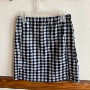 Black & White Plaid Mini Skirt Size S